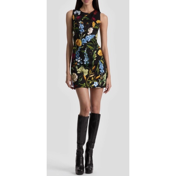 Alice + Olivia Dresses & Skirts - NWT Alice + Olivia Wynell A-line Mini Dress Black Floral Sleeveless Size 2
